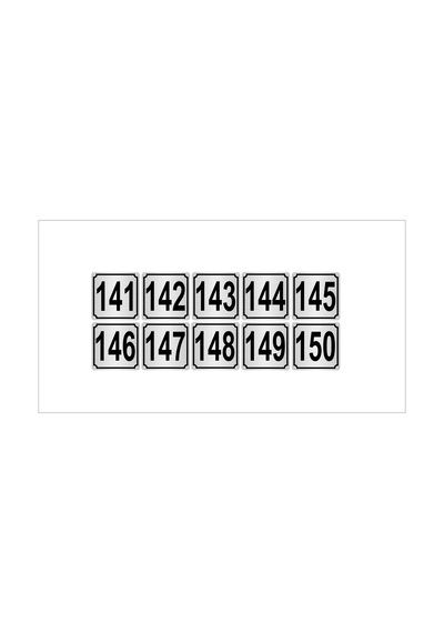 Metal Kapı,masa,dolap Numarası 3,5cmx3,5cm 10 Adet (141…150) Gümüş Renk Metal