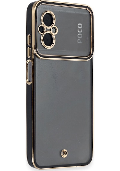 Poco M5 Kılıf Liva Lens Silikon - Siyah Çok Renkli