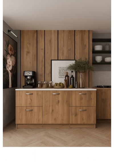 Badem Mutfak 1 Kapaklı - 4 Çekmeceli Alt Modül - 150 Cm - Çok Amaçlı Dolap - Tezgah Dahil Atlantik Çam - Beyaz Badem Mutfak 1 Kapaklı - 4 Çekmeceli Alt Modül - 150 Cm - Çok Amaçlı Dolap - Tezgah Dahil Atlantik Çam - Beyaz