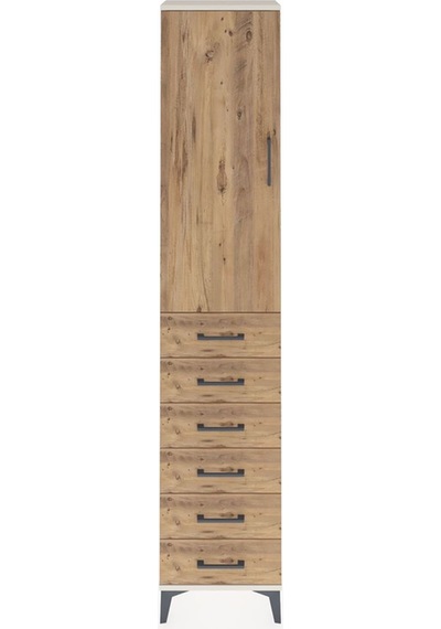 Arges Dolap 3 Raflı 6 Çekmeceli Tek Kapaklı 44x30x221 Aytaşı-çam Aytaşı