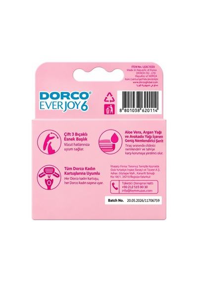 Dorco Everjoy 6 Bıçaklı Kadın Yedek Tıraş Bıçağı 2li