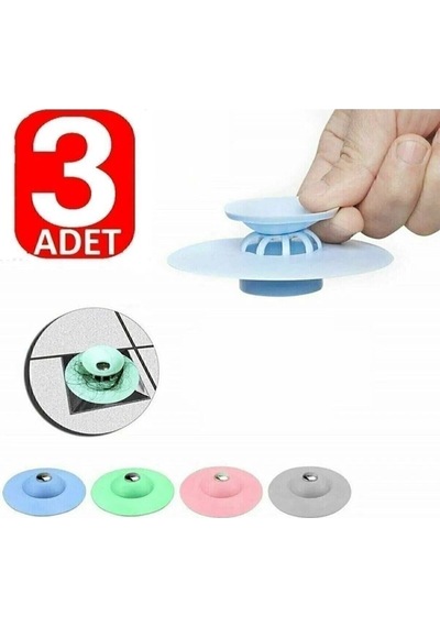 3 Adet Lavabo Ve Küvet Tıkacı Süzgeci Mutfak Banyo Gider Tıpası Kapağı Tıkaç Süzgeç Plastik Diğer