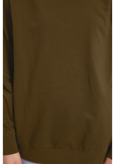 Tudors Kadın Oversize Geniş Kesim %100 Pamuk 2 İplik Bisiklet Yaka Haki Sweatshirt -42619 Haki