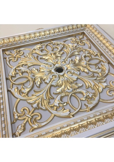 Saray Tavan Göbek Panel 72cm 72cm Bronz Içerisine Led Döşenebilir Panel