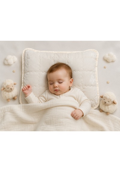 Viscolog %100 Woolmark Doğal Yün Bebek Uyku Yastığı Tela Çantalı 35x45 CM