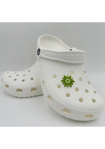 Crocs Terlik Süsü Ve Aksesuarı , Çanta Süsü Jibbitz Frozen Kar Tanesi 03 Görsel Figür Aksesuar Yeşil-beyaz