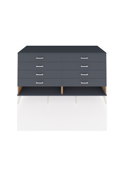Kronos Konsol 8 Çekmeceli 176x59x99 Çam-antrasit Çam-antrasit