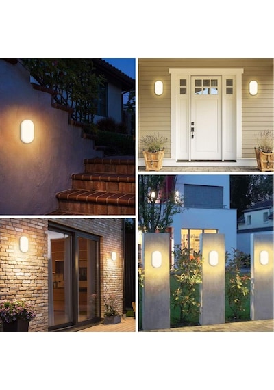 Horoz Aydos 15w Oval Beyaz Led Nem Su Geçirmez Banyo Bahçe Modern Tavan Lambası Beyaz Işık Beyaz