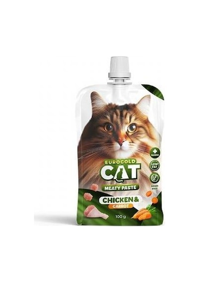 Eurogold Cat Et Ezmesi Tavuklu Havuçlu Kedi Ödül Maması 100 G