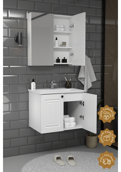 Teta Home Pekin 65 Cm Mdf Gövde Membran Kapak Banyo Dolabı Seti Beyaz Teta Home Pekin 65 Cm Mdf Gövde Membran Kapak Banyo Dolabı Seti Beyaz