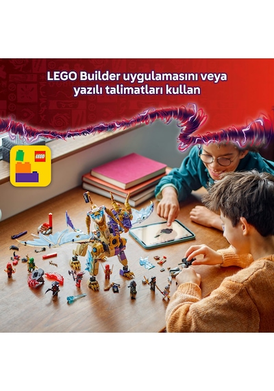 LEGO® NINJAGO® Odak Ark Ejderhası 71836 - 9 Yaş ve Üzeri Çocuklar için 8 Ninja Minifigürü İçeren Yaratıcı Oyuncak Yapım Seti (869 Parça)