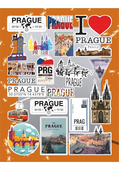 Prag Praha Sticker Seti Laptop Ajanda Pc Tablet Telefon Defter Etiket Bullet Journal Diğer