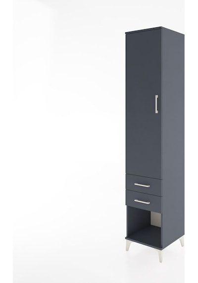 Hyperion Dolap 2 Raflı 2 Çekmeceli Tek Askılı 44x44x221 Antrasit-antrasit Antrasit