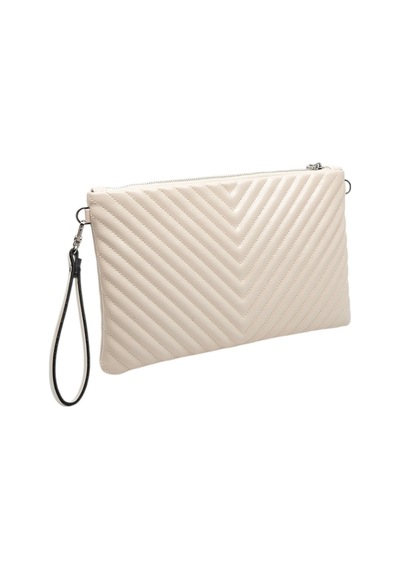 Silver Polo Crash Bej Kapitone V Kadın Portföy Ve Clutch El Çantası Sp1034