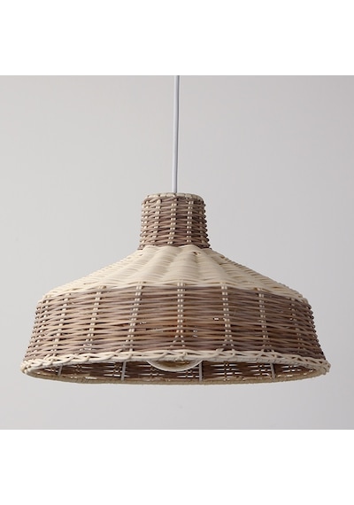 Bambu & Rattan Salon Yatak Odası, Mutfak Konik Dekoratif Sarkıt Avize, Aydınlatma 2li Set 35x35cm-9087424041810