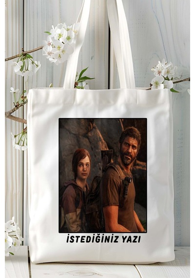 Art Hediye The Last Of Us Oyun Baskılı Bez Çanta Omuz Çantası Kişiye Özel Model 3 Çok Renkli