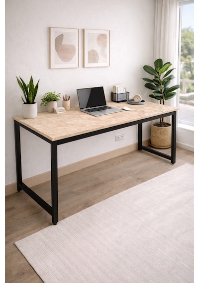 Merkür/siyah 60 X 140 Cm Çalışma Masası, Bilgisayar Masası, Yemek Masası, Metal Ayaklı 140x60 - Siyah Profilli Merkür/siyah 60 X 140 Cm Çalışma Masası, Bilgisayar Masası, Yemek Masası, Metal Ayaklı 140x60 - Siyah Profilli