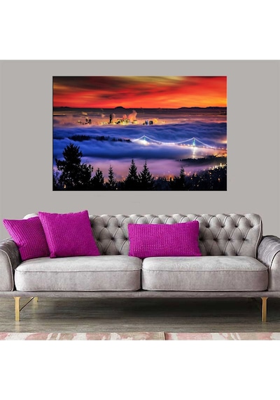 Es10 Dekoratif Duvar Aksesuarı Baskı Karlar için Köprü Kanvas Tablo (40 x 60)