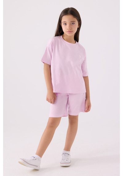 U.S. Polo Assn. U.s. Polo Assn Kız Çocuk Mor Bermuda Takım Mor