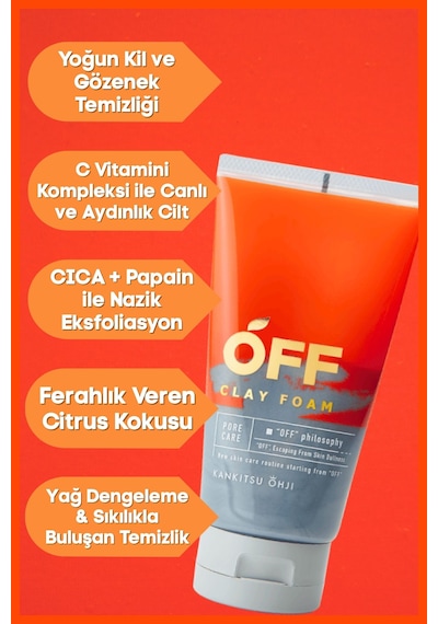 Cosmetex Roland Kankitsu Ohji Off Arındırıcı Kil Özlü Yüz Temizleme Köpüğü