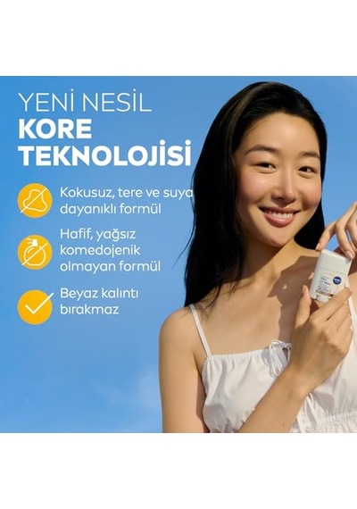 Nıvea Sun Spf50+ Yüksek Güneş Korumalı Kore Stick Yüz Güneş Kremi 15 Gr,hassas Yüz Bölgeleri,kokusuz Formül,makyaj Altına Uygulanabilir,cep Boy