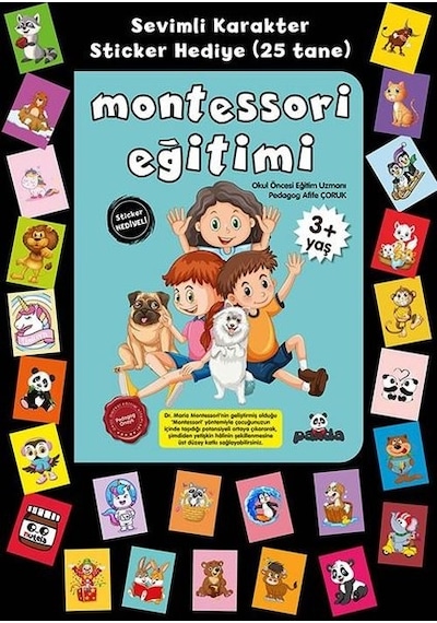 Montessori Eğitimi - Stickerlı 3+ Yaş - Afife Çoruk - Panda
