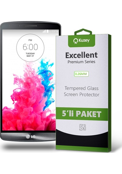 LG G3 ile Uyumlu Temperli Ekran Koruyucu Kırılmaz Cam Ekonomik 5'li Paket