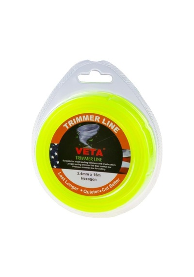 Trimmer Line Elektrikli Tırpan Misinası 2.4 Mm 15M Sarı 6 Köşe