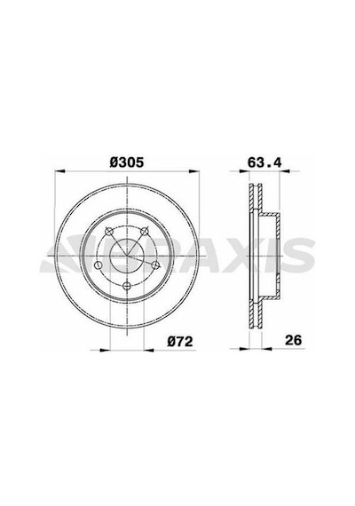 Braxis Ae0457 Ön Fren Diski Jeep Grand Cherokee Iı 99-04 52098672