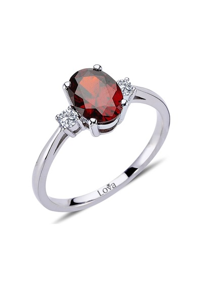 Lova Pırlantalı Oval Garnet Yüzük - 1020227