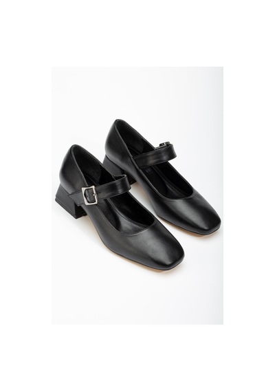 Aymood St-006 Siyah Günlük 4 Cm Topuklu Ayakkabı Siyah