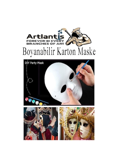 Maske Boyama 2 Adet Boyanabilir Karton Maske Lastikli İnsan Yüzü Suratı Yerli Üretim Okul Sınıf Etkinlikleri Hobi