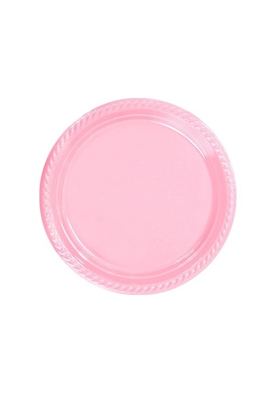 Plastik Tabak Pembe 22 Cm 25 Adet