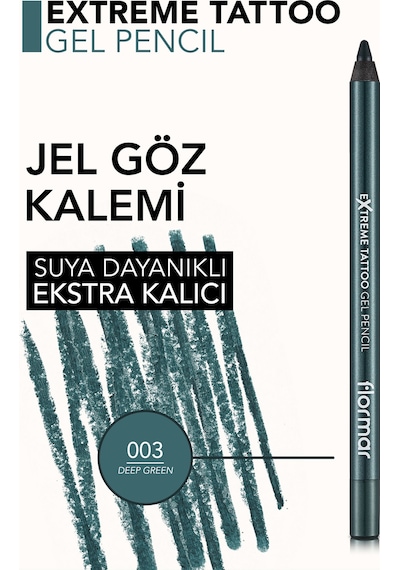 Flormar Extreme Tattoo Akmayan Kajal Göz Kalemi 003 Deep Green