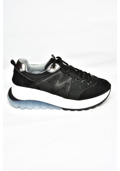 Fox Shoes S973113002 Siyah Süet Kadın Spor Ayakkabı Sneakers Siyah