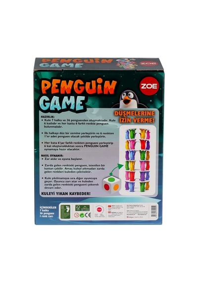 Zoe Penguin Tower Denge Oyunu - Eğitici Zeka Ve Beceri Geliştirme Oyun Seti