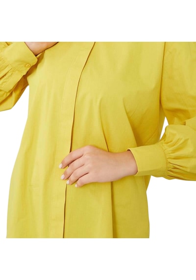 Levidor Oversize Balon Kol Poplin Gömlek Yeşil