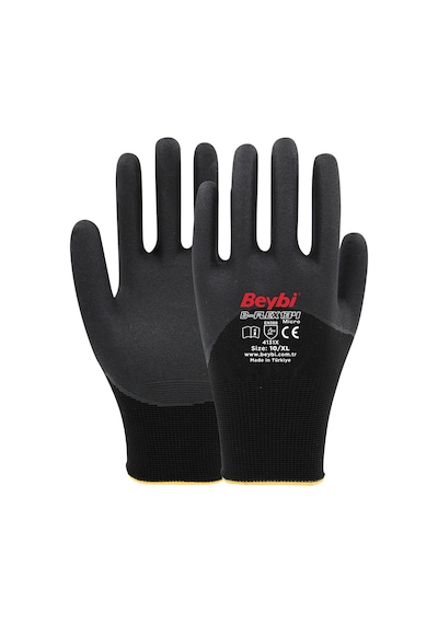 B-flex134 Micro Köpük Nitril Eldiven Gri Siyah