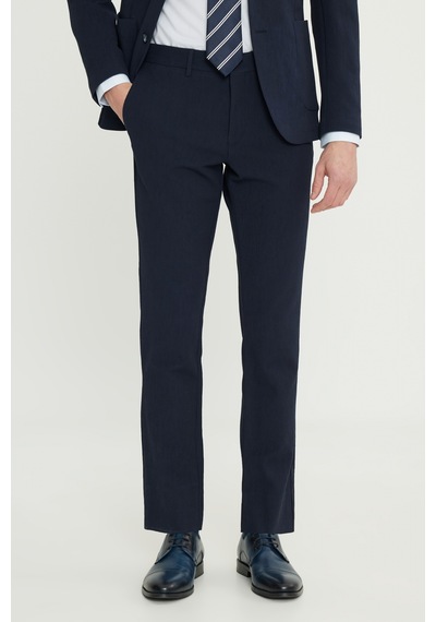 AC&Co / Altınyıldız Classics  Erkek Lacı Pamuklu Slim Fit Dar Kesim Mono Yaka Beli Bağlamalı Esnek Takım Elbise Lacı