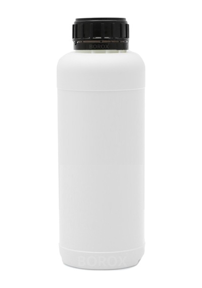 Borox Plastik Yuvarlak Siyah Kilit Kapaklı Numune Şişe 50 x 1000 ML