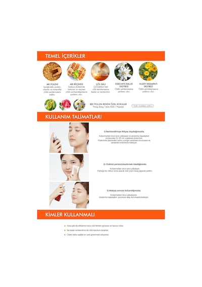 Missha Bee Pollen Renew Treatment Arı Poleni İçeren Yoğun Besleyici & Nemlendirici Sprey Mist 150 ML