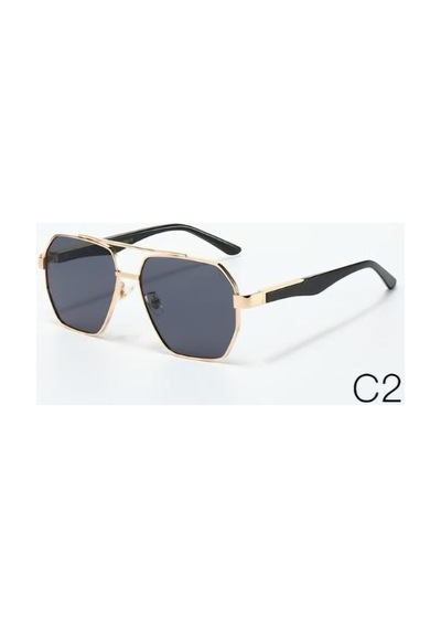 Unisex Metal Çerçeveli Uv400 Korumalı Güneş Gözlüğü Es221 Gri - 712254487 Altın
