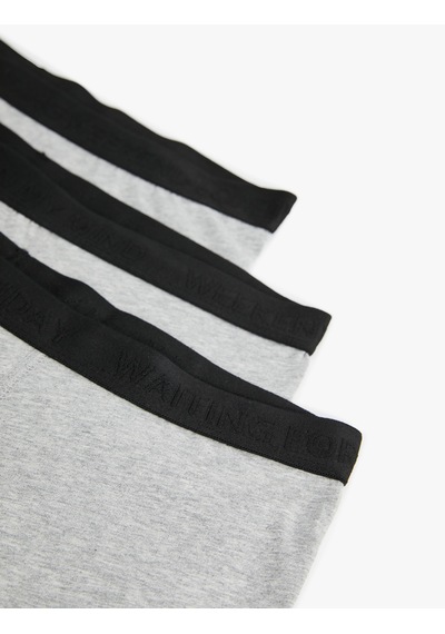 Koton Basic Pamuklu 3'lü Boxer Seti Gri Melanj 6wlm90065mk Gri Melanj