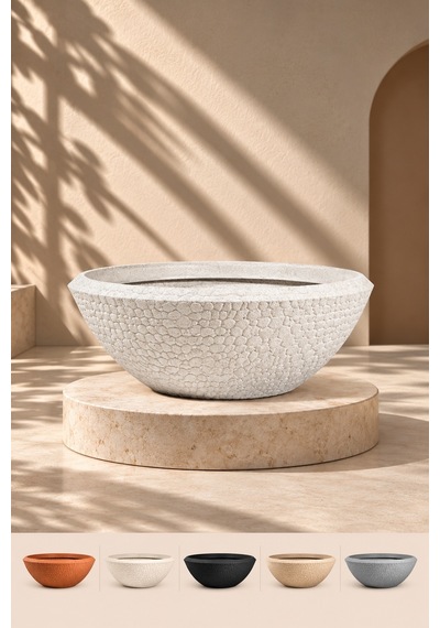 Bostann Dekoratif Saksı - Boho 290 - 157l - Beyaz