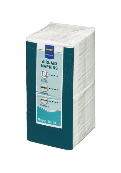 Metro Professıonal Airlaid Peçete 20x20cm Beyaz 250g 2'li Ekonomik Paket - 2 Adet Tarı
