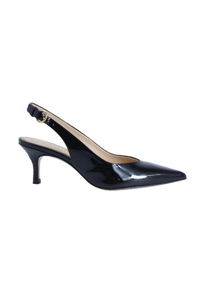 Poletto Hakiki Deri Sıyah-altın Ayakkabı Stiletto 9841 48 V1-2492 Siyah