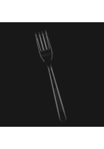 Lüx Sağlam Plastik Şeffaf Çatal 100'lü Şeffaf
