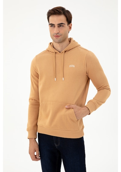 U.S. Polo Assn. Erkek Kapüşonlu Camel Basic Şardonlu Sweatshirt 50295176-VR015
