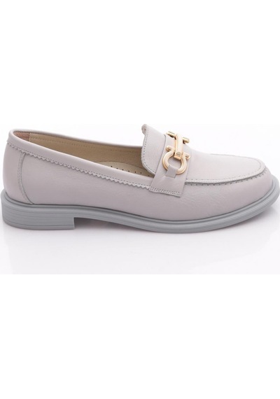 Dgn 6007 Kadin Loafer Ayakkabi Gümüş Gri