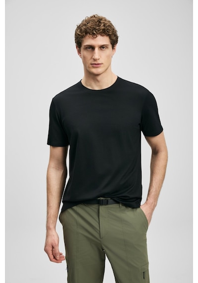 Lufian Erkek Fınto Modern Grafik T-shirt 111020323 Siyah